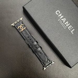 Luxury Gold Monogram 3D Embossed Leather Apple Watch Strap - Bestocase