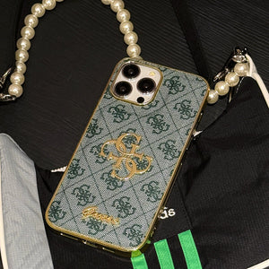 Gue Gold Logo Leather iPhone Case mysite