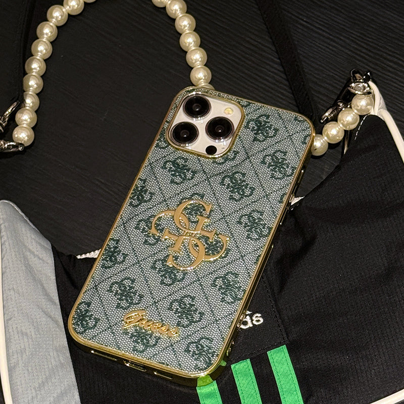 Gue Gold Logo Leather iPhone Case mysite