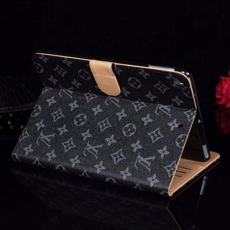 Elegant Monogram Canvas Flip Cover Apple iPad Protective Leather Case - Bestocase