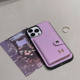 H Leather Card Holder iPhone Case - Bestocase
