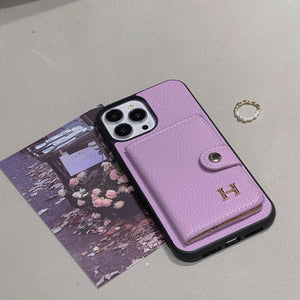 H Leather Card Holder iPhone Case - Bestocase
