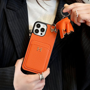H Card Holder Leather Pendant iPhone Case mysite
