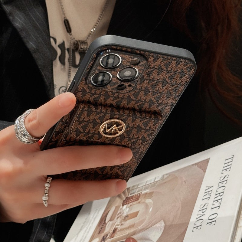 MK Card Bag Gold iPhone Case - Bestocase