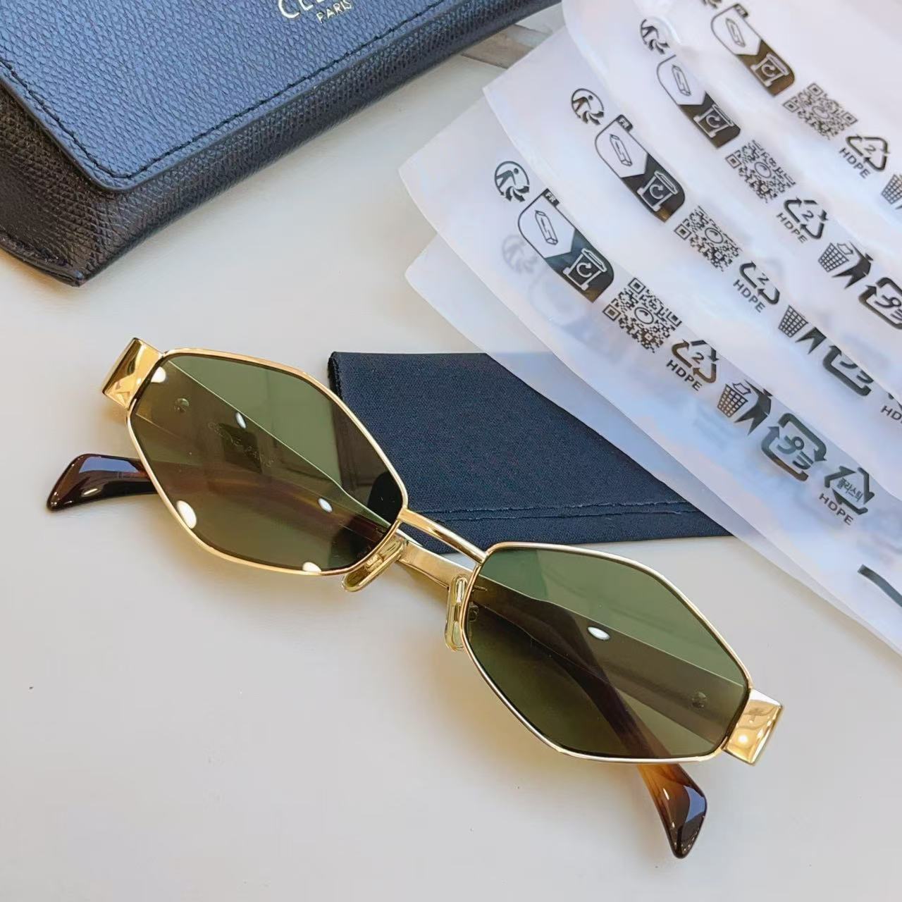 CE* Luxury Sunglasses with cowhide bag and box Bestocase