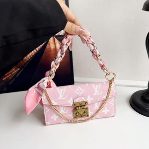 Letter Holster Scarf Chain Wallet Case For iPhone&Samsung S23U/S24U/S25U mySite