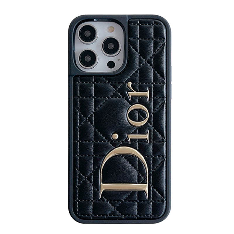 CD Gold Logo Leather iPhone Case mysite