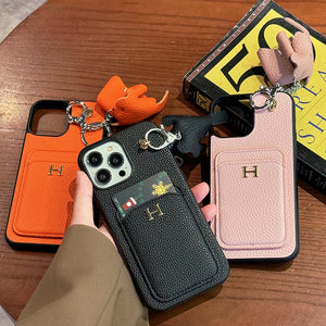 H Card Holder Leather Pendant iPhone Case mysite