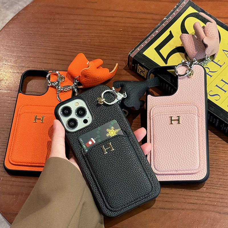 H Card Holder Leather Pendant iPhone Case mysite