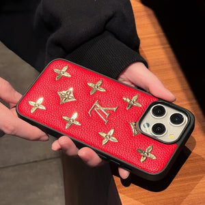 Lou Gold Leather iPhone Case - Bestocase