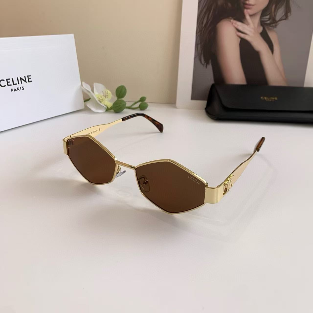 CE* Luxury Sunglasses with cowhide bag and box Bestocase