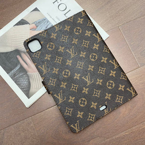 Luxury Canvas Monogram Leather Fresh Summer Theme Pattern Apple iPad case Black - Bestocase