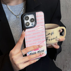 Miu Green & Pink Leather iPhone Case - Bestocase