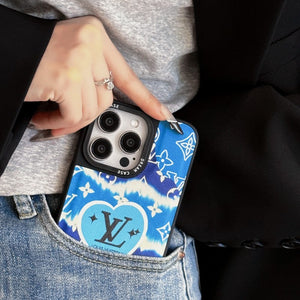 Lou Blue Leather iPhone Case - Bestocase