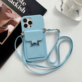 H Card Holder Leather Chain iPhone Case - Bestocase
