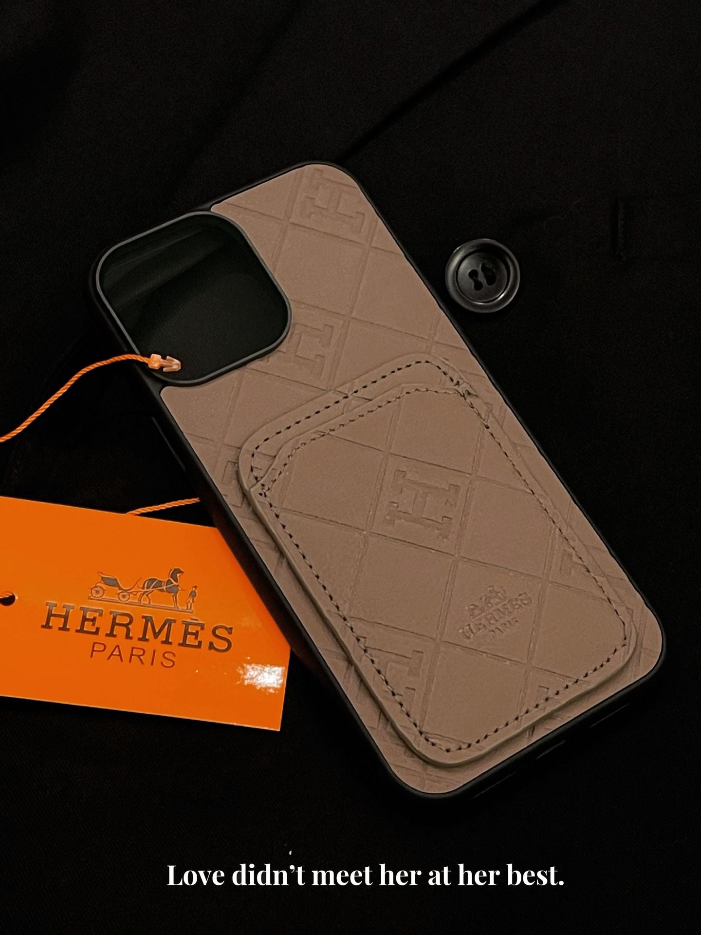 H Leather Card Holder iPhone Case - Bestocase