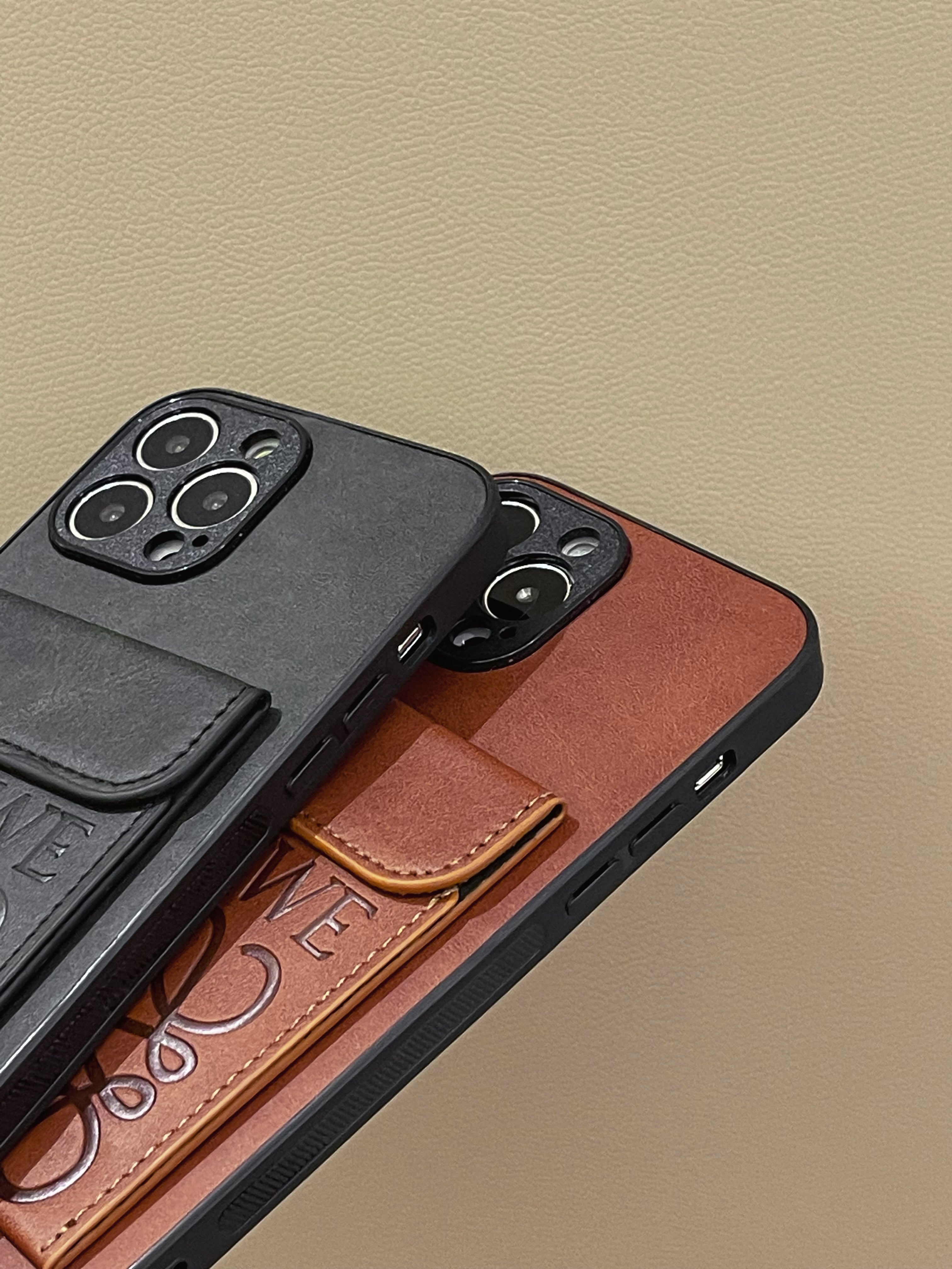 LOEWE iPhone Case With Card Holder Brown-LZP241448 - Bestocase