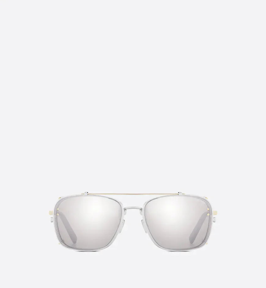 Beige and Silver Mirrored Square Sunglasses CDDMS4U