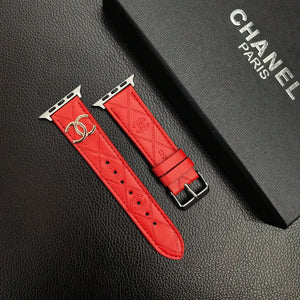 Luxury Gold Monogram 3D Embossed Leather Apple Watch Strap - Bestocase