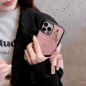 H Card Holder Leather Pendant iPhone Case mysite