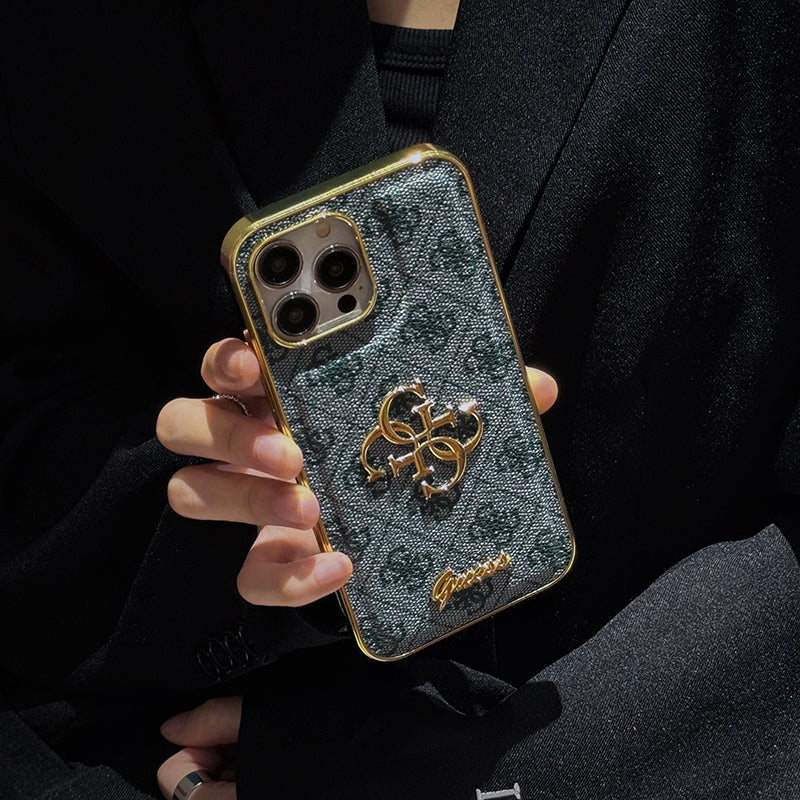 Gue Gold Logo Leather iPhone Case mysite