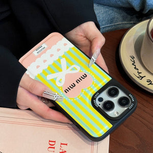 Miu Green & Pink Leather iPhone Case - Bestocase