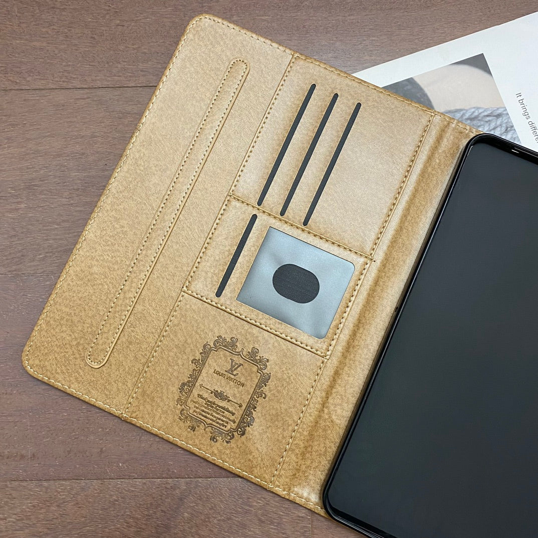 Elegant Monogram Canvas Flip Cover Apple iPad Protective Leather Case - Bestocase
