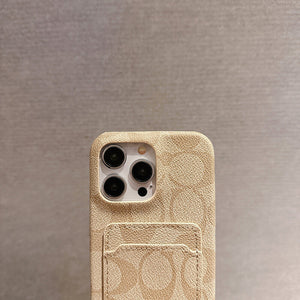 Classic Coach  iPhone Case With Card Holder White -JQB240330 - Bestocase