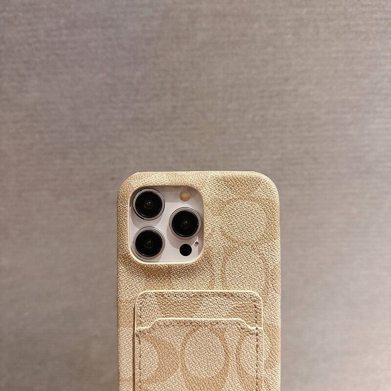Classic Coach  iPhone Case With Card Holder White -JQB240330 - Bestocase