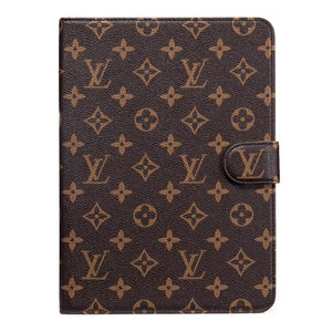 Luxury Canvas Monogram Leather Fresh Summer Theme Pattern Apple iPad case Black - Bestocase