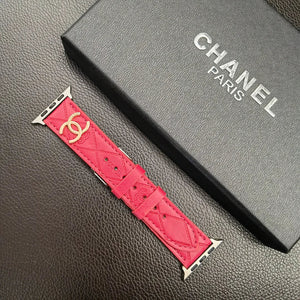 Luxury Gold Monogram 3D Embossed Leather Apple Watch Strap - Bestocase