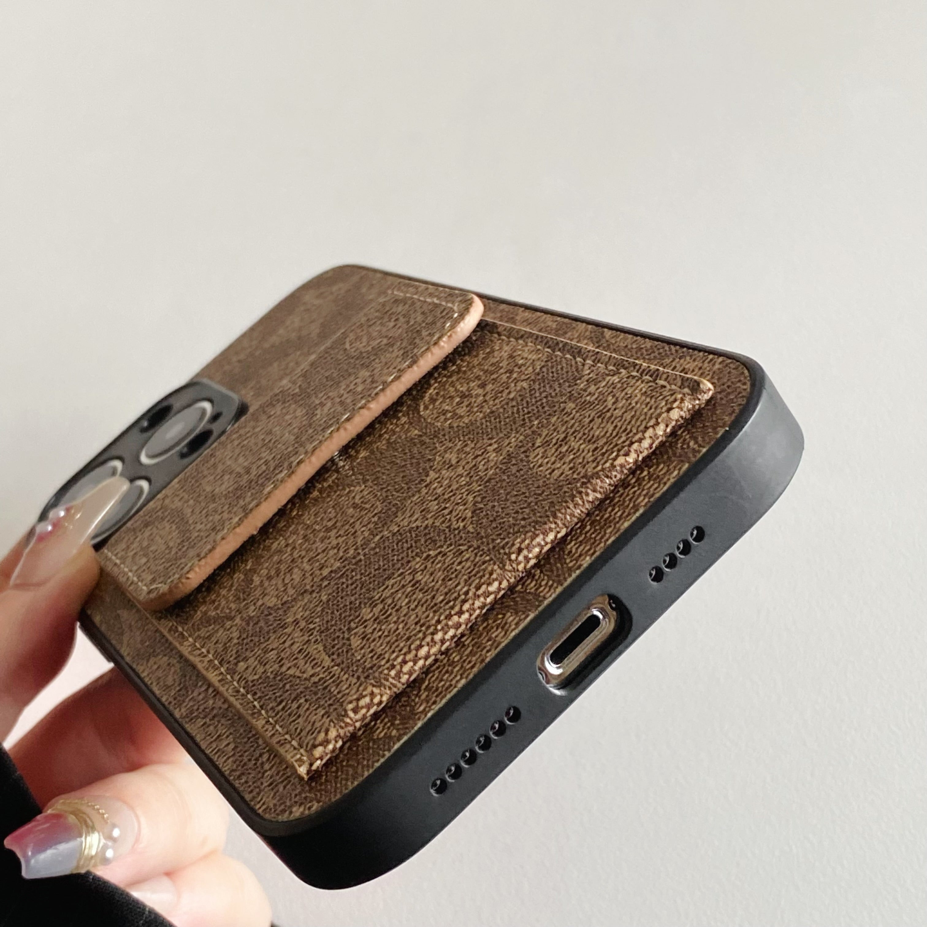 Coach iPhone Case With  Wallet Light Brown-HP240513 - Bestocase