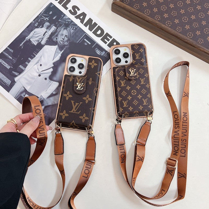 Lou Gold Cover Crossbody iPhone Case - Bestocase