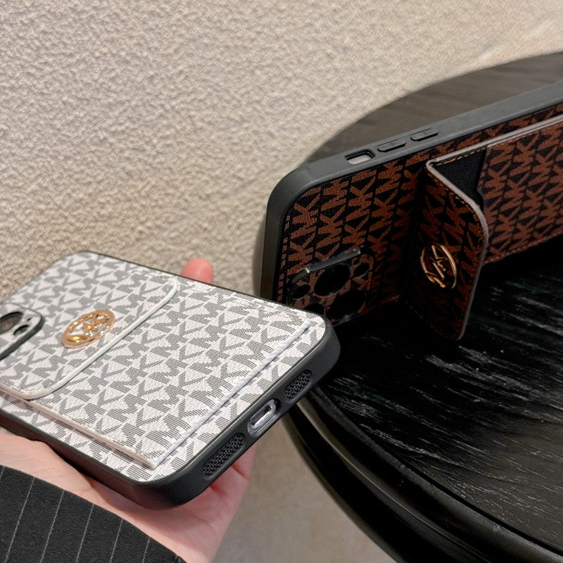 MK Card Bag Gold iPhone Case - Bestocase