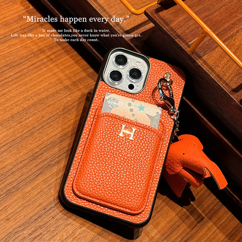 H Card Holder Leather Pendant iPhone Case mysite