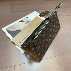 Elegant Monogram Canvas Flip Cover Apple iPad Protective Leather Case - Bestocase