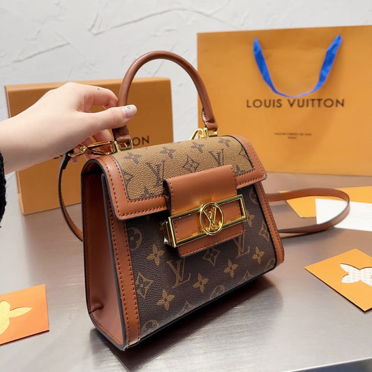 Classic Leather Handbag Messenger Bag