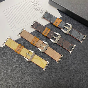 Leather Coach Apple Watch Band Light Brown-YHK244221710 - Bestocase