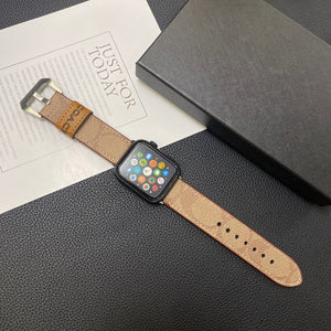 Leather Coach Apple Watch Band Light Brown-YHK244221710 - Bestocase