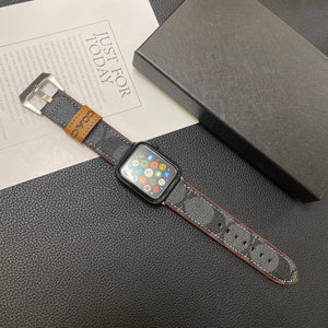 Leather Coach Apple Watch Band Black-YHK244221710 - Bestocase