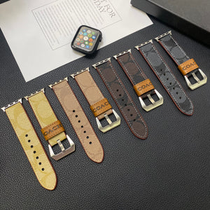 Leather Coach Apple Watch Band Coffee-YHK244221710 - Bestocase