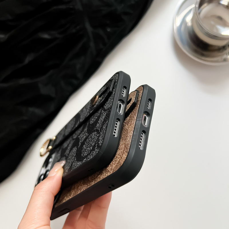 Coach iPhone Case With Holder Coffee-SW240330 - Bestocase