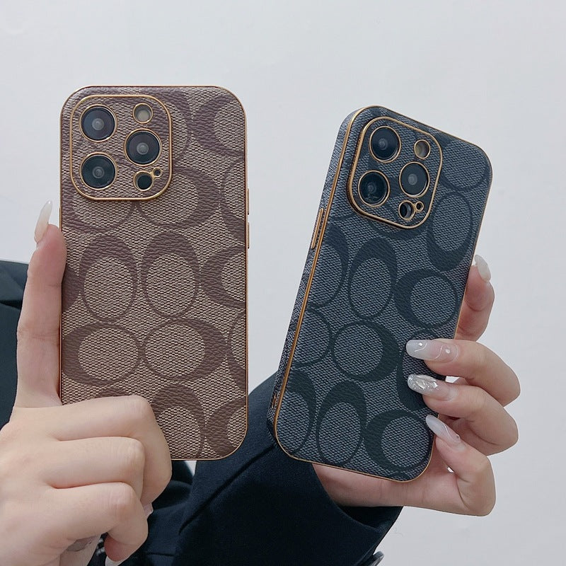 Coach iPhone Case Leather Light Brow -QBK240513 - Bestocase