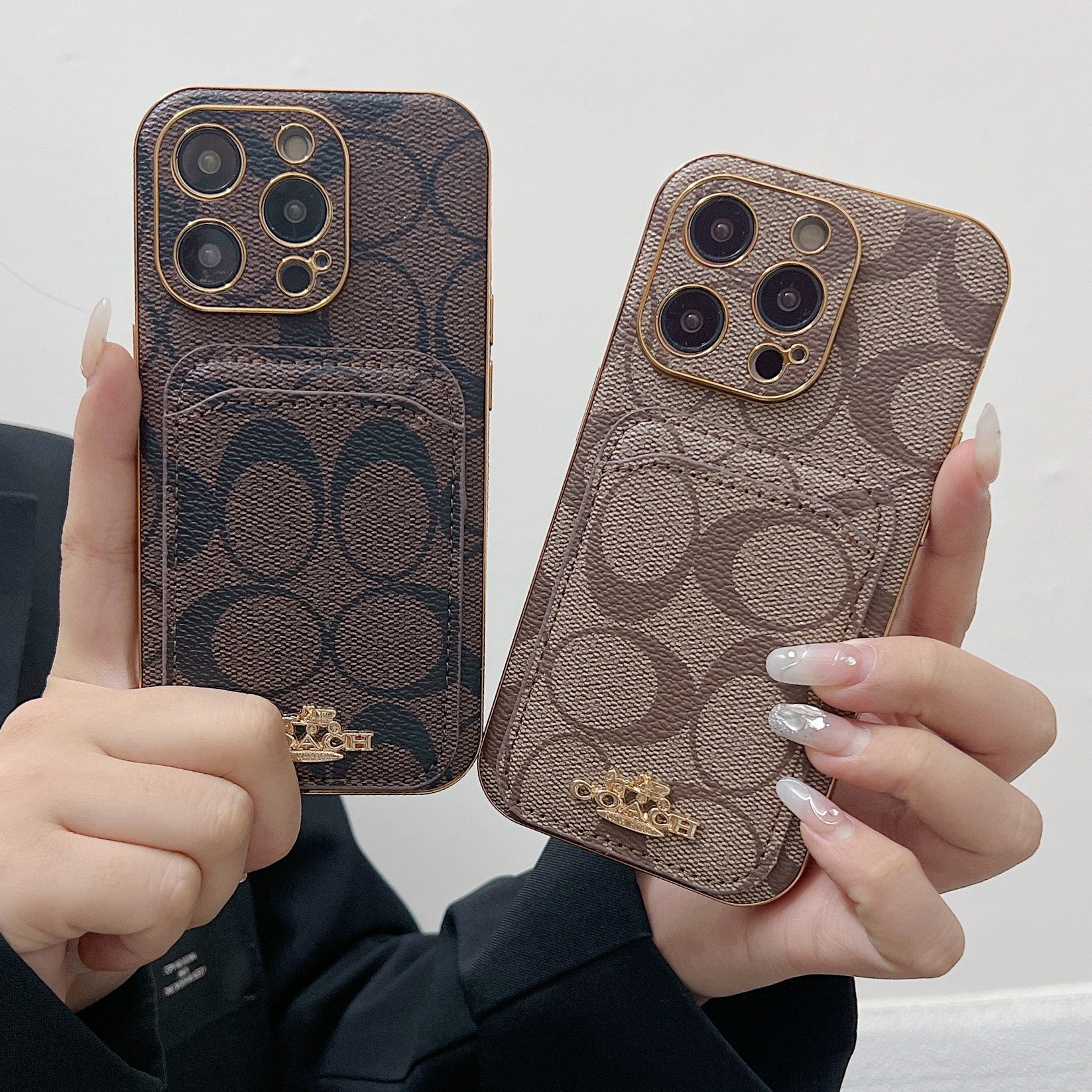 Coach iPhone Case With Card Holder  Coffee  -KB241651 - Bestocase