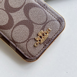 Coach iPhone Case With Card Holder  Coffee  -KB241651 - Bestocase