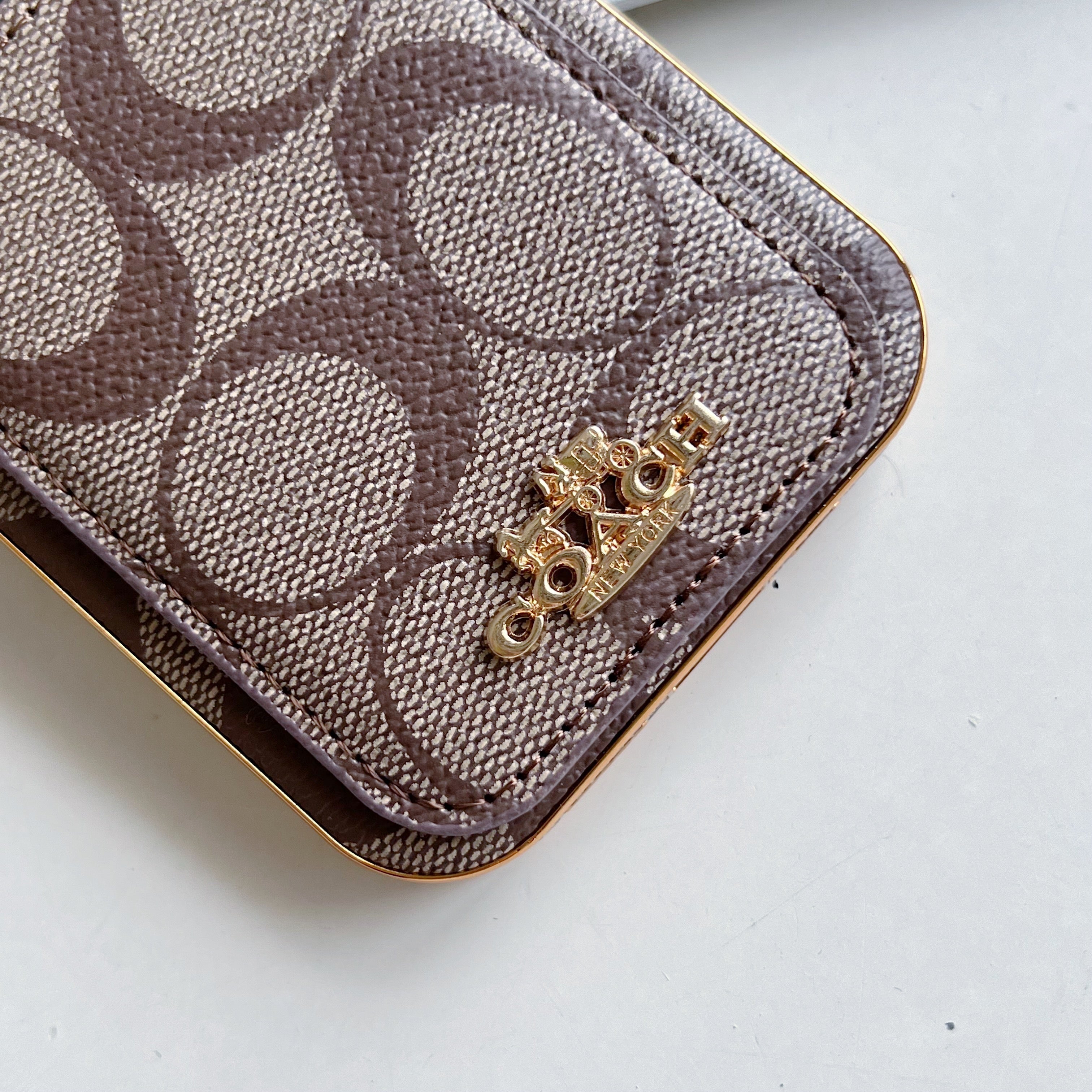 Coach iPhone Case With Card Holder  Coffee  -KB241651 - Bestocase