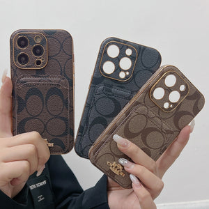 Coach iPhone Case With Card Holder Black  -KB241651 - Bestocase