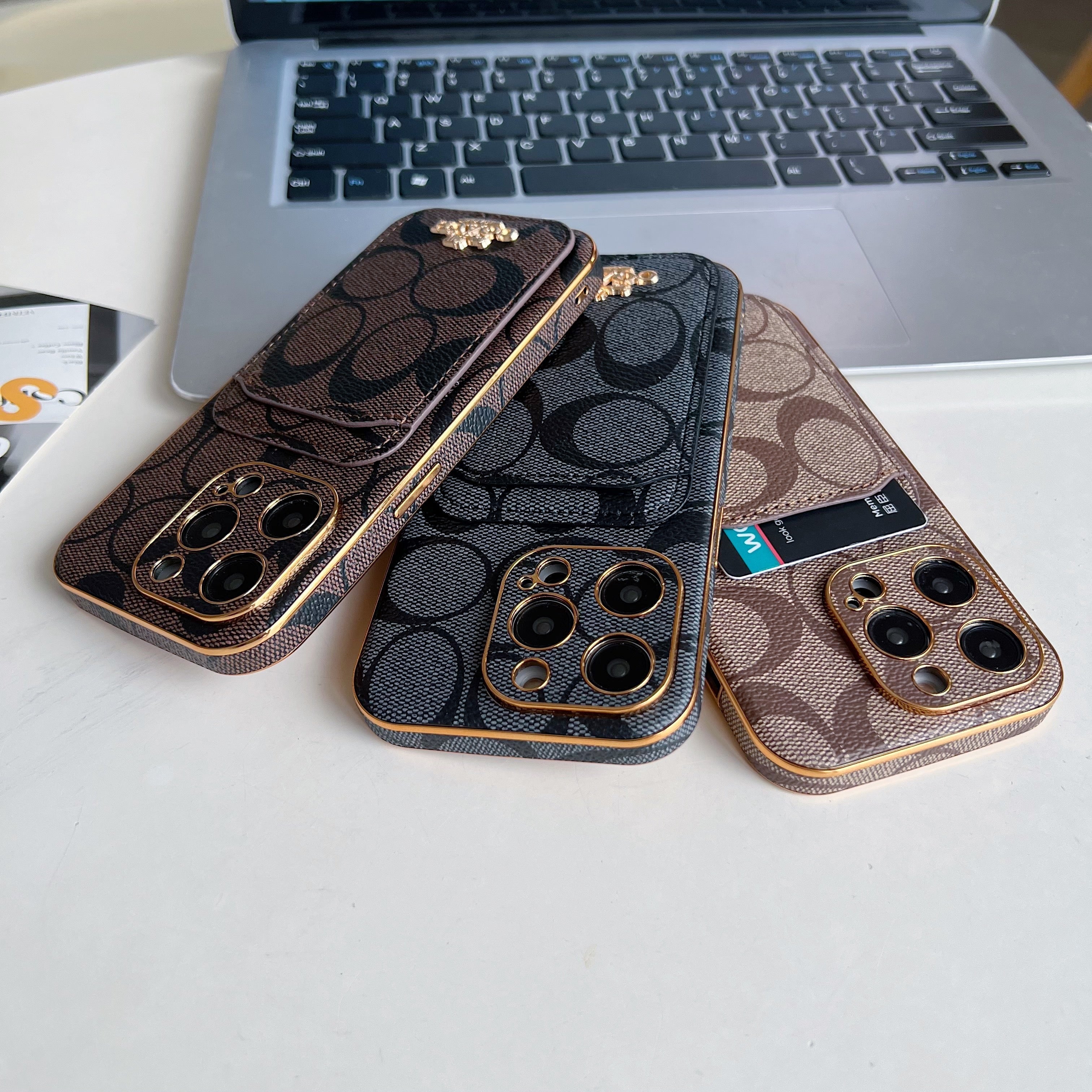 Coach iPhone Case With Card Holder Black  -KB241651 - Bestocase