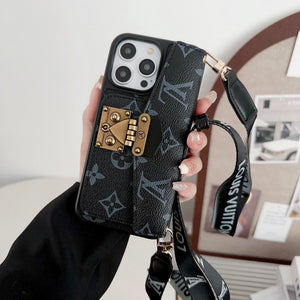 Lou Lock Card Bag Crossbody Chain iPhone Case - Bestocase