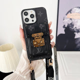 Lou Black & White Crossbody Chain iPhone Case mysite